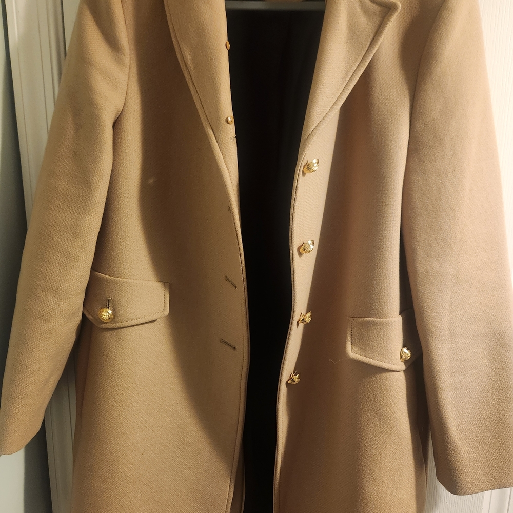 Zara Tan Trench Coat with Gold Buttons